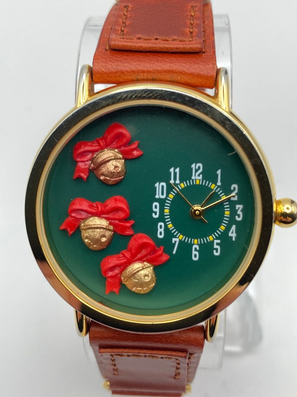 Holiday Christmas Themed Bells Ribbons Women's Watch 38mm - Fresh Battery